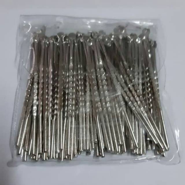 1pack 100pcs Korek Kuping Besi Stainless Anti Karat Pembersih Telinga