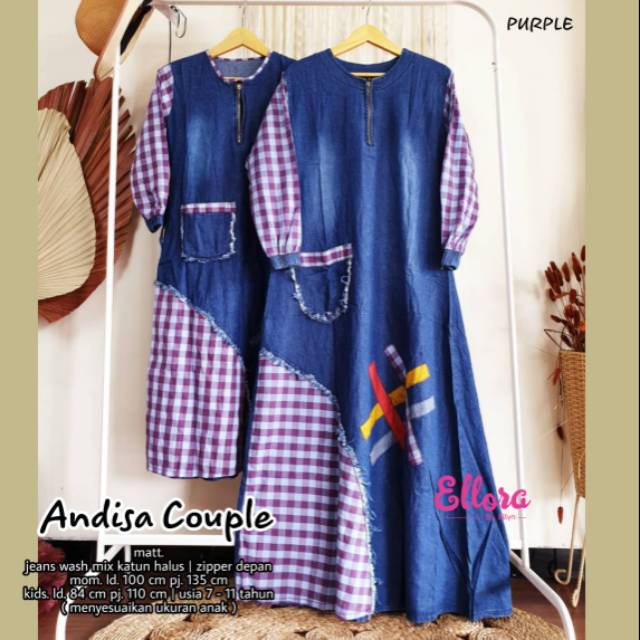 Couple Andisa// Baju Couple Ibu dan Anak Jeans Kombinasi