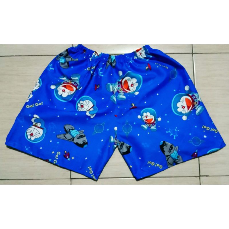 celana kolor/boxer dewasa motif doraemon biru, boxer keren motif doraemon