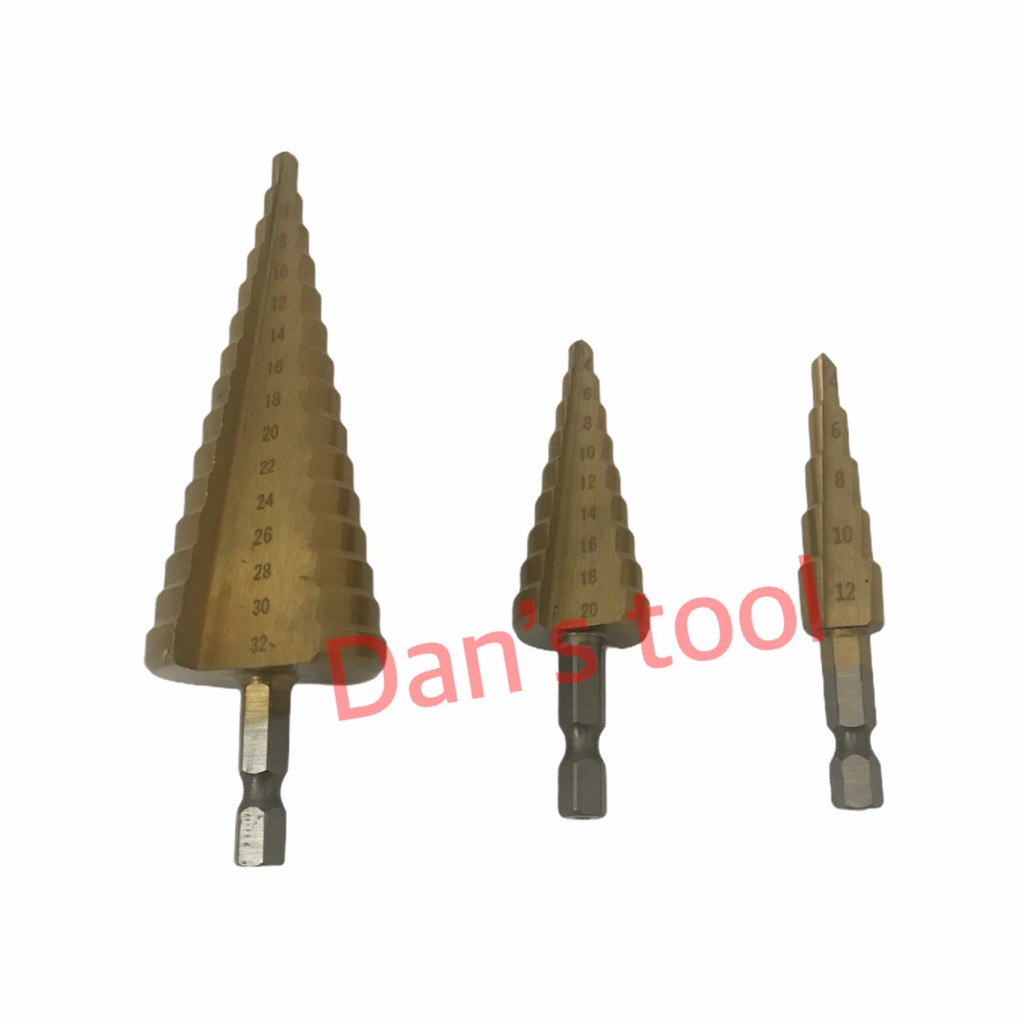 Step Drill Set 3 pc / Mata Bor Pagoda / Mata Bor Besi Serbaguna