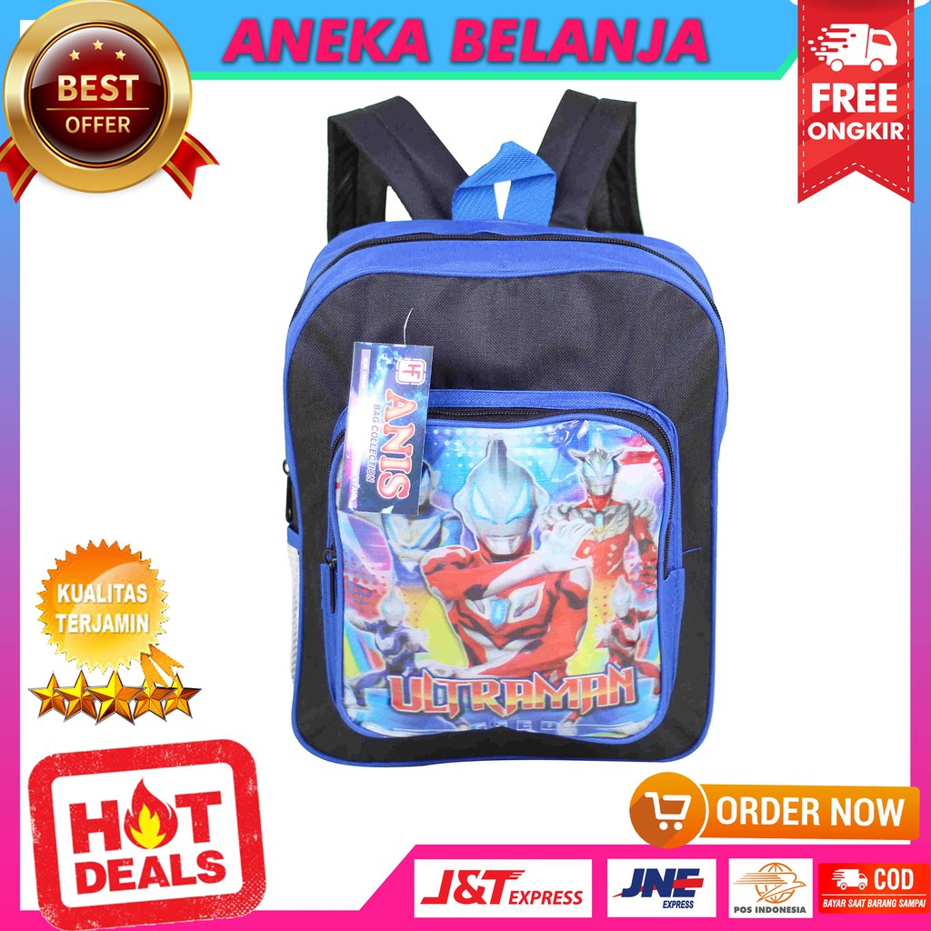 New Arrival Tas Gendong Fashionable Ultraman Khusus Anak Cowok Kece Tas Sekolah PAUD TK SD Casual