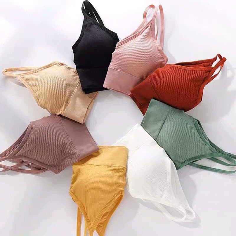 LF|| Bra Wanita Model One-Piece Bra Push Up dengan Bahan Tipis dan Bergaya Korea bra15 sport bra