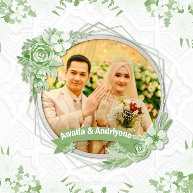 Video Undangan Pernikahan Digital Tema hijau poto