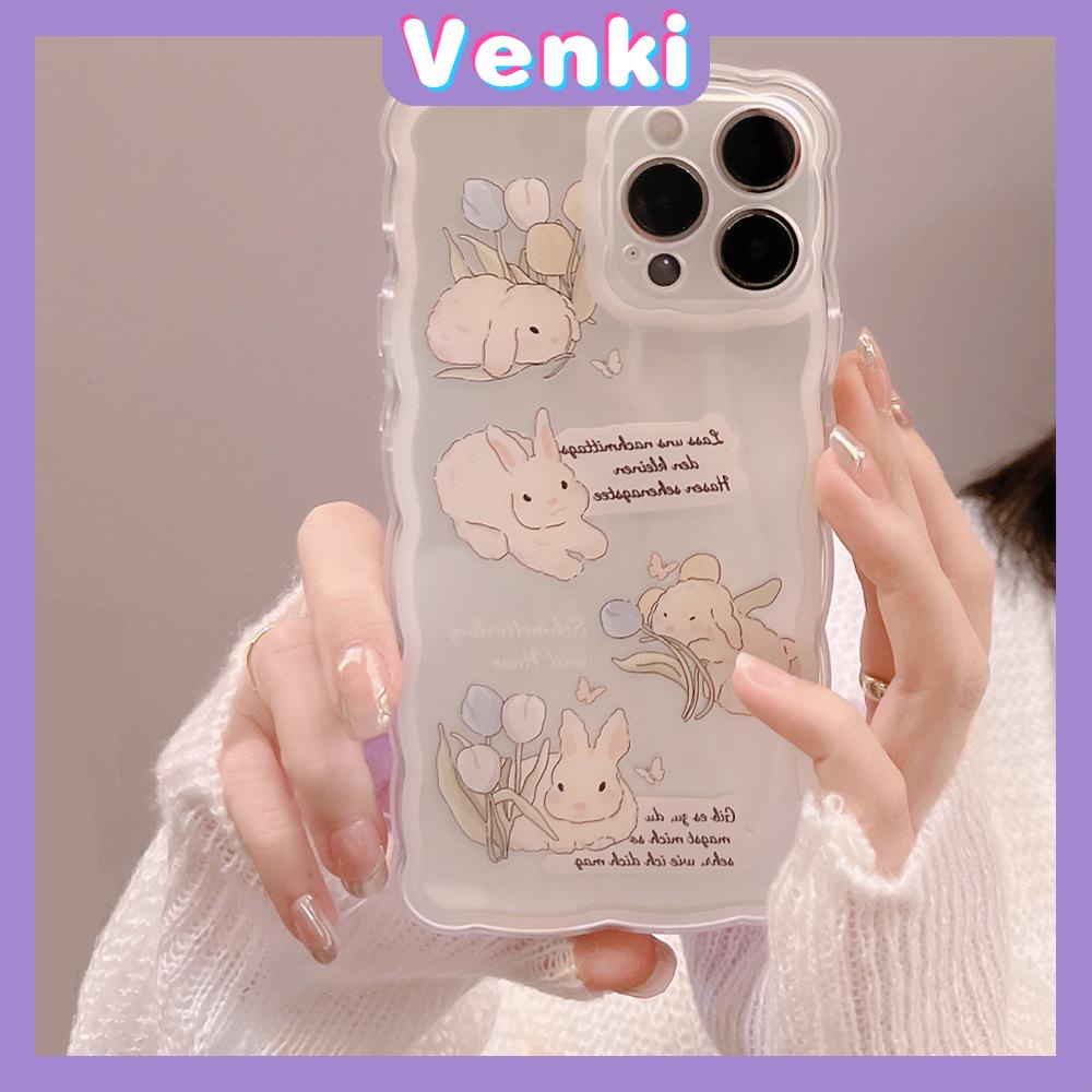 Soft Case Silikon Transparan Anti Slip Shockproof Motif Kelinci Untuk iPhone 13 Pro Max 12 Pro Max 11 7Plus
