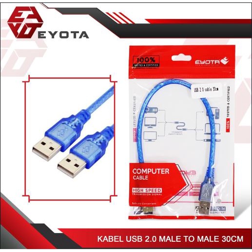 Cable usb A 2.0 eyota 0.3m AM-AM 480Mbps Sync data - Kabel usb2.0 male-male 30cm