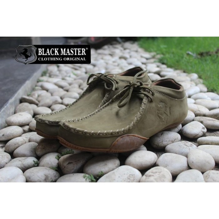 Sepatu Kasual Boot Pendek Pria Black master loafers Pendek Kulit Asli