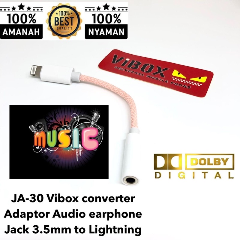 JA30 vibox converter adapter audio out jack 3.5mm to lightning PROMO SEN