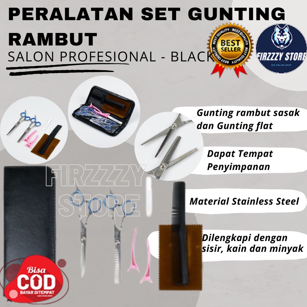 Peralatan Set Gunting Rambut Salon Profesional