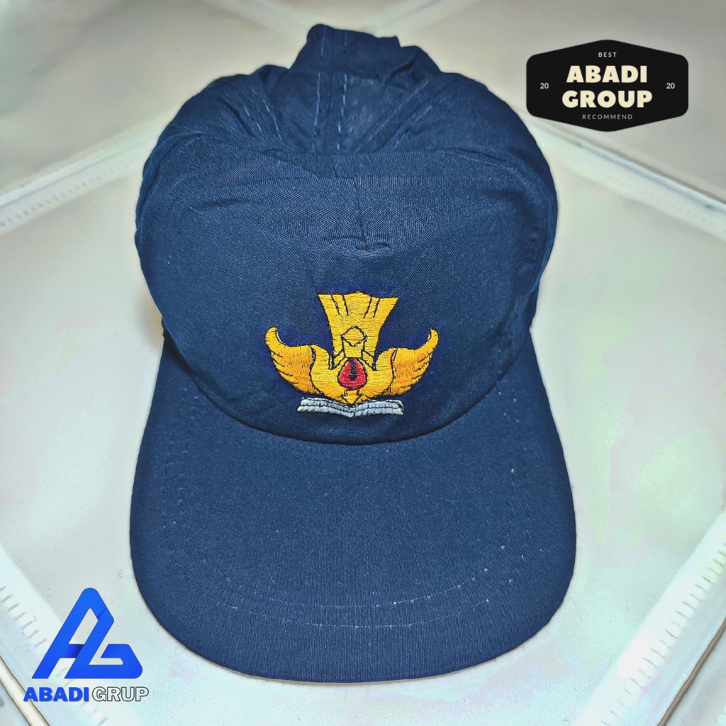 Topi sekolah SMP biru polos unisex