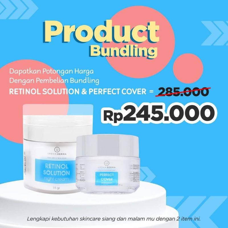 Paket Bundling Retinol Solution Urban Derma & Perfect Cover Day Cream Urban Derma