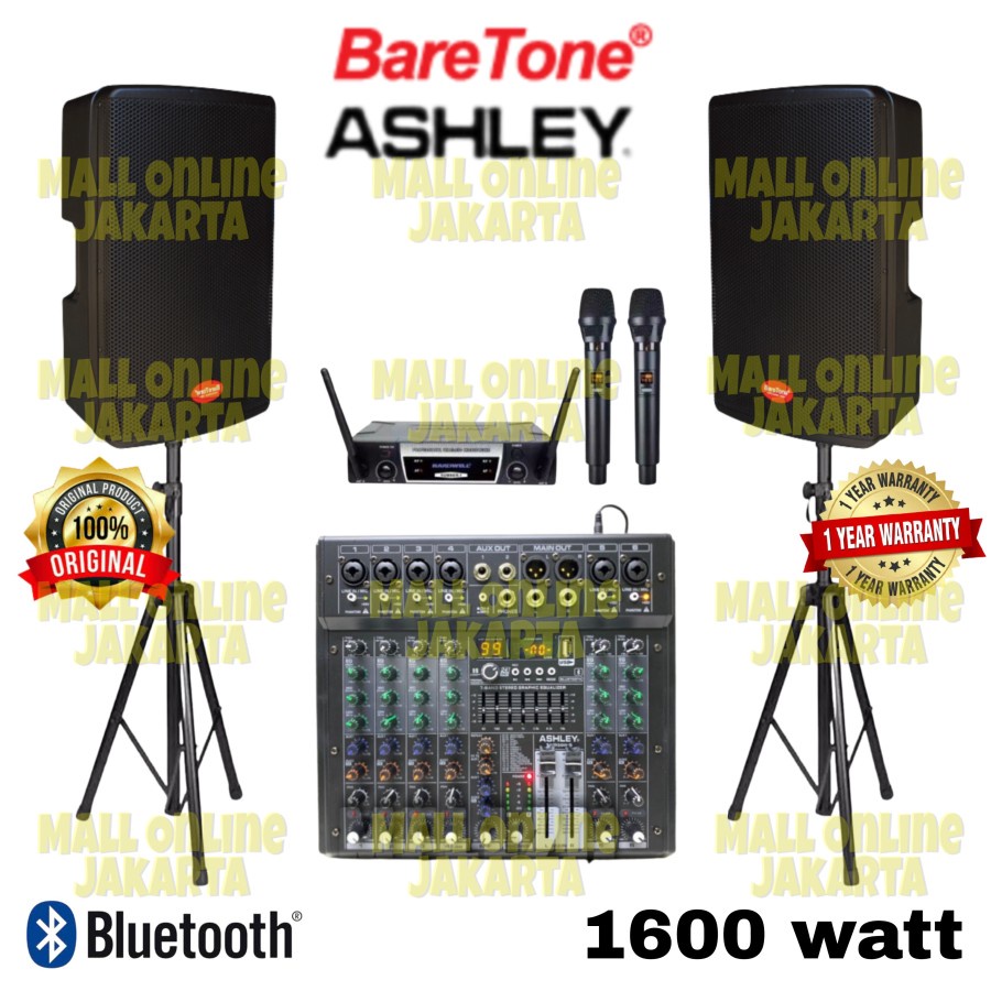 Paket speaker aktif baretone 15 inch max 15h 6 channel sound system
