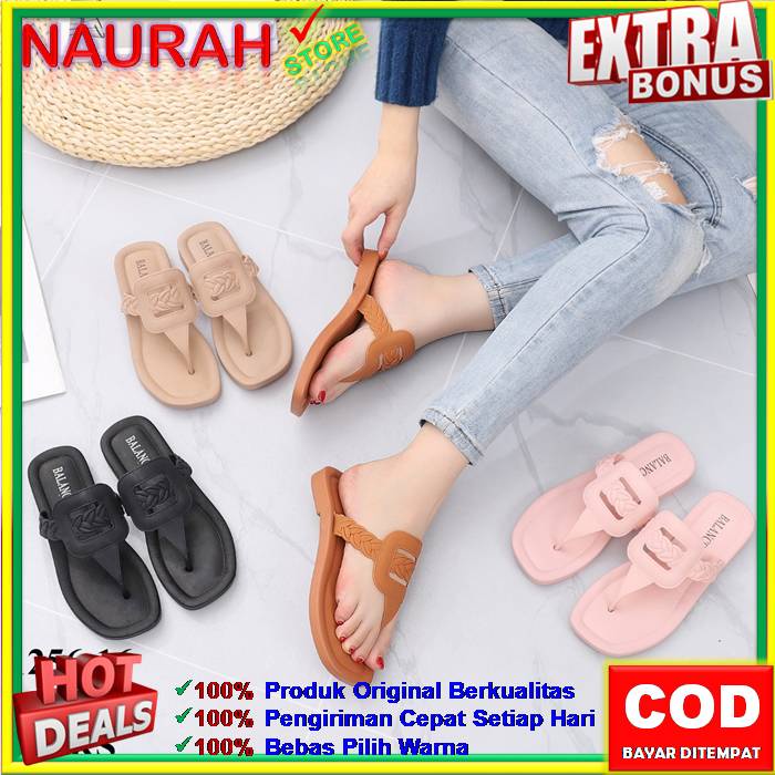 ✨ COD ✔️ BALANCE 1256 11 SANDAL JEPIT WANITA MOTIF RANTAI KUAT NYAMAN AWET SOL KARET TIDAK LICIN