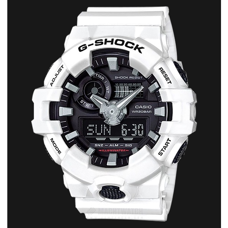 JAM TANGAN PRIA GSHOCK GA700 WATER RESISTANT - GA700 WHITE