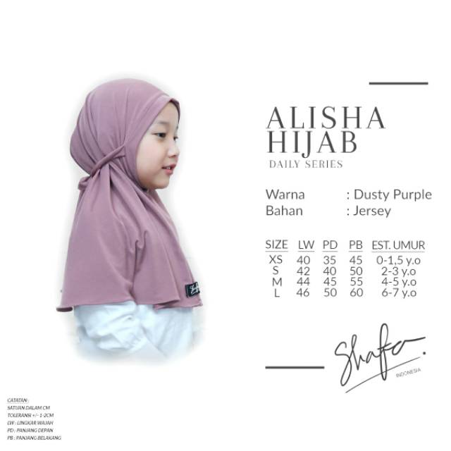 Alisha Hijab Daily/ Jilbab Anak / Jilbab Baby Ready Stok ❤️