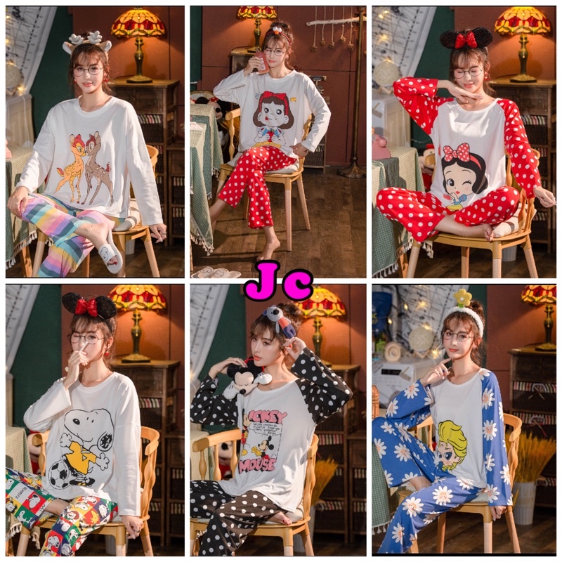 NEW JC- Stelan Oversize Import PP / Stelan Tidur Bigsize PP / Grosir piyama wanita Import