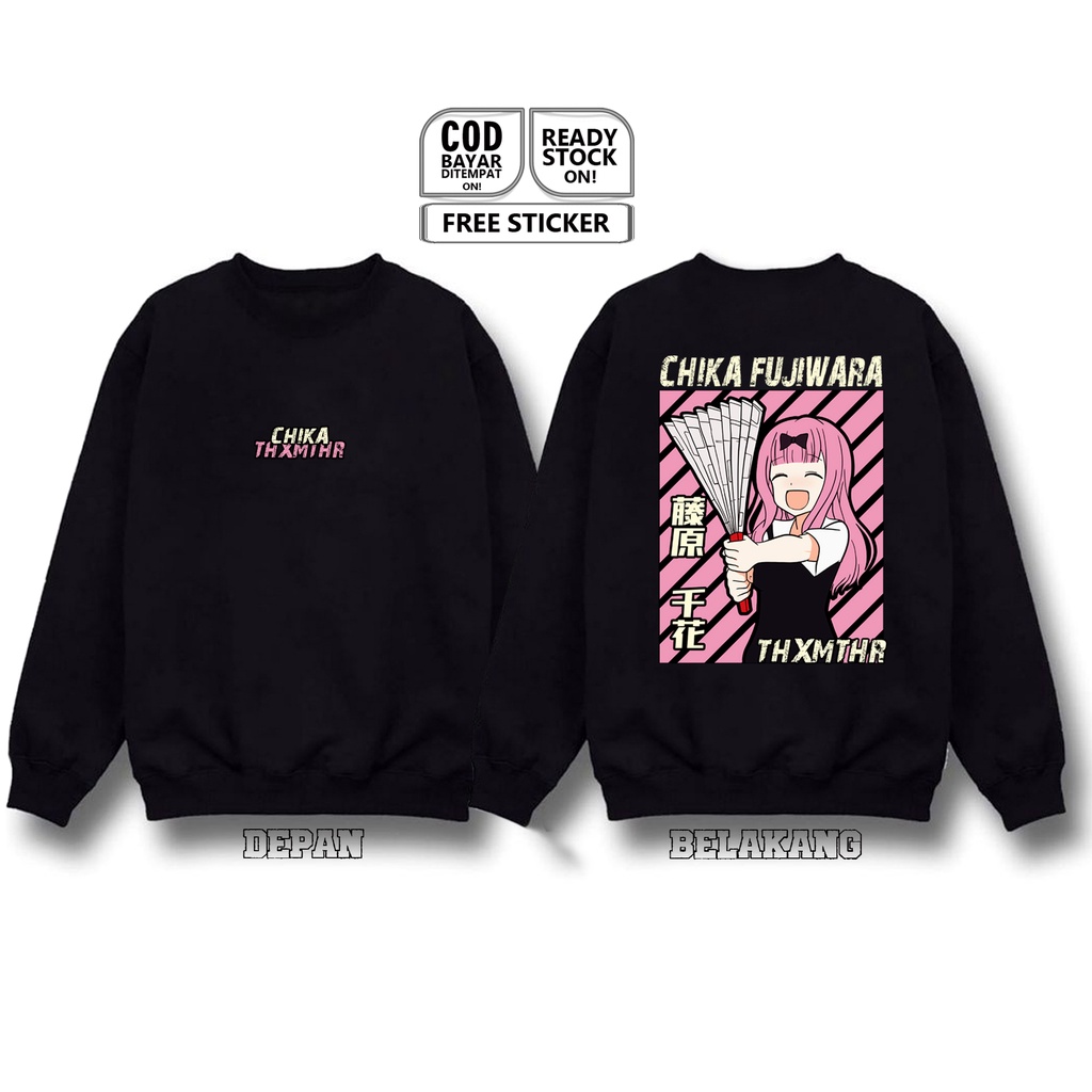 SWEATER CHIKA FUJIWARA KAGUYA SAMA WA KOKURASETAI OTAKU WIBU BAJU JEPANG ANIME MANGA WAIFU LOVE IS WAR TOYOMI MOEHA DAICHI FUJIWARA CLAN SHINOMIYA MIKO LINO AI HAYASAKA SHUCHI ACADEMY COSPLAY JAPAN CULTURE SIGN CLOTH