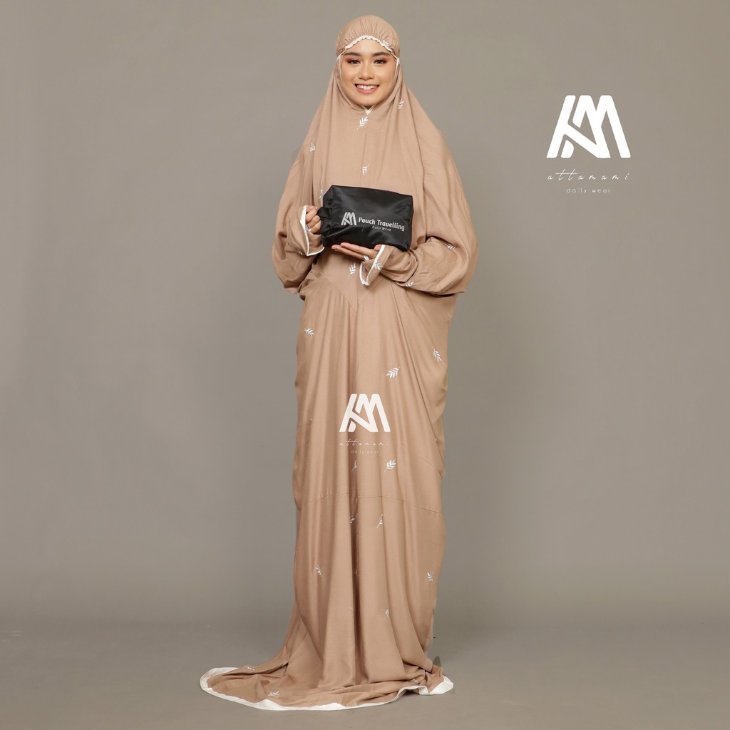 mukena dewasa terusan bordir tropical rayon bordir mewah traveling