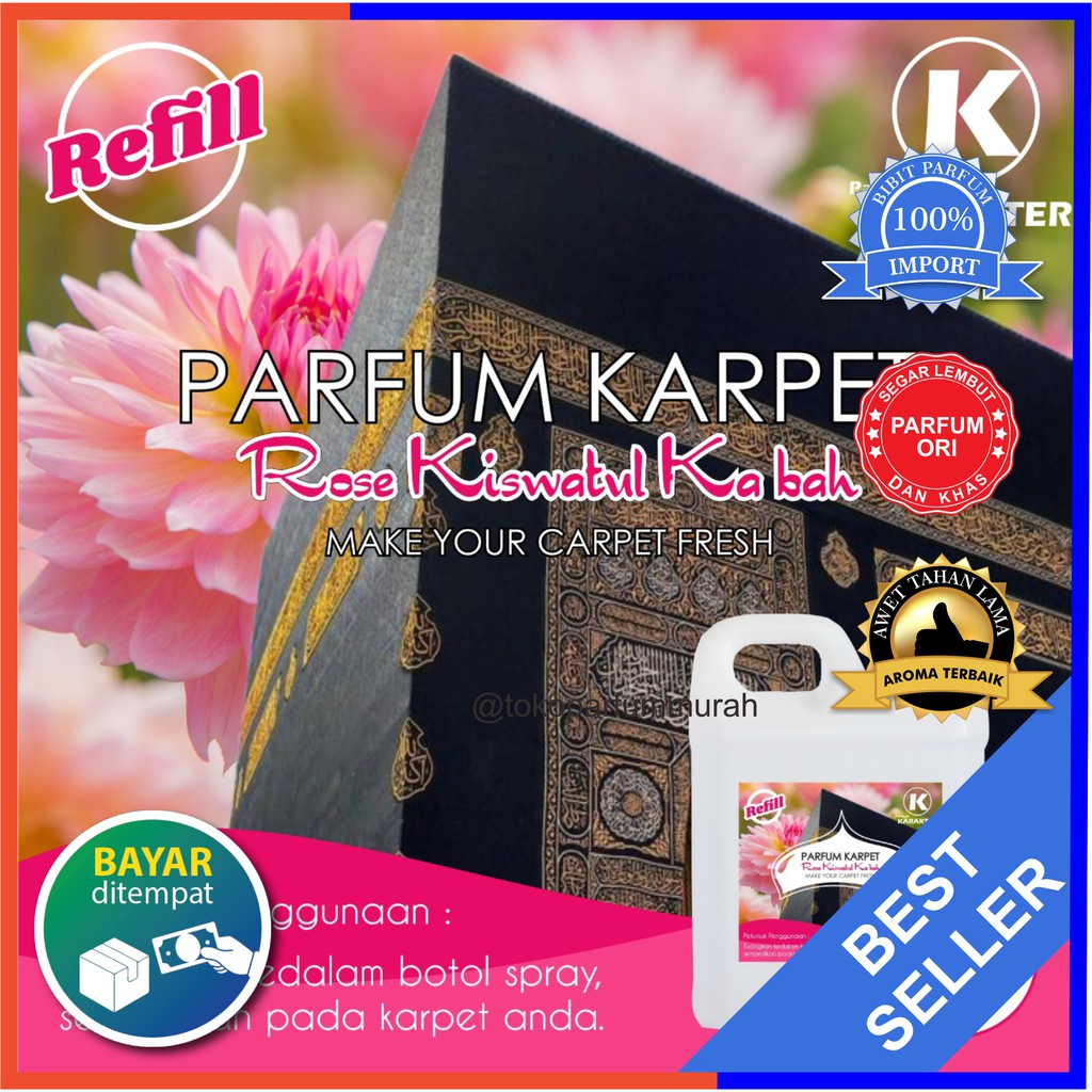 Parfum Karpet Masjid Aroma Kiswahtul Kabah | Wangi Segar &amp; Tahan Lama | Kemasan 0.5 Liter | Bisa Cod | Terlaris