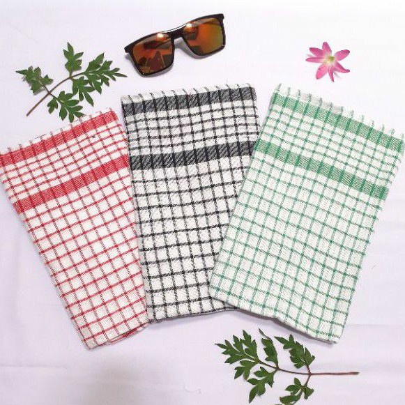[ COD ] Lap Kotak Lusinan isi 12 Pcs / Serbet Dapur Serbaguna / Kain Lap Piring / Lap Tangan