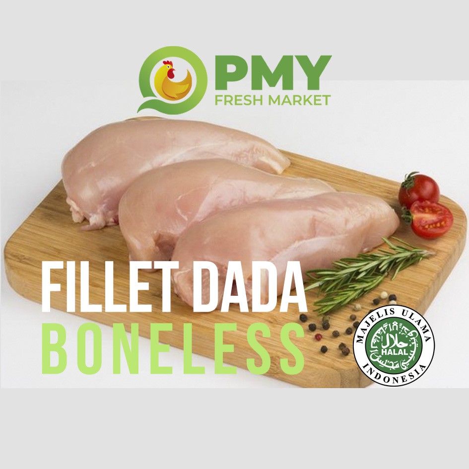 

Daging Ayam Dada FILLET Tanpa Kulit Per 500 gram ( 100% ayam fresh bukan Frozen)