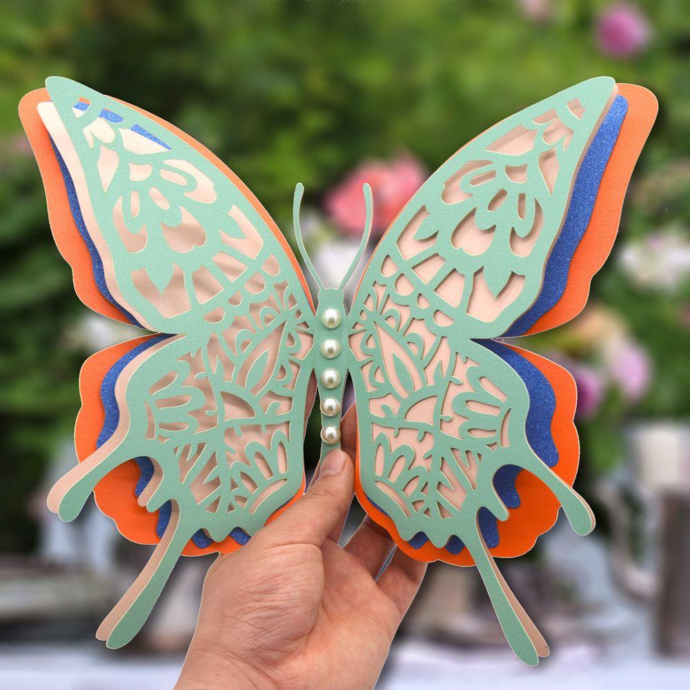 Solighter Stiker Butterfly 3D Bahan Kertas Untuk Dekorasi Rumah
