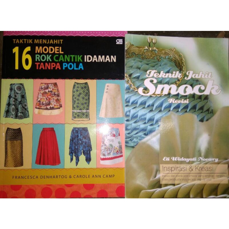 Buku Taktik Menjahit rok tanpa pola dan Buku Teknik jahit Smock
