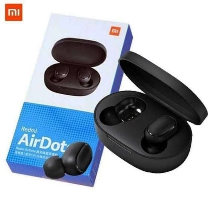 Headset earphone bluetooth mi airdots packing biru
