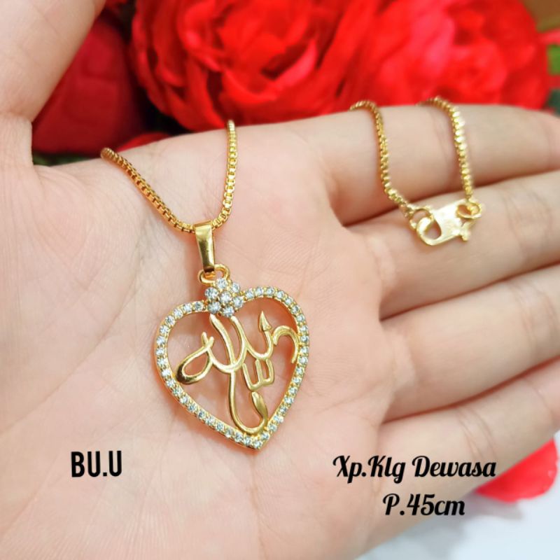 Klaung Dewasa motif Love besar berlafad Allah SWT Gold&amp;Silver,tidak karat *COD*