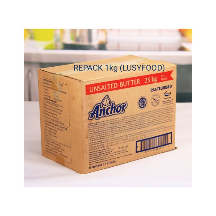 

Anchor Butter Unsalted Repack 1kg Khusus Gojek