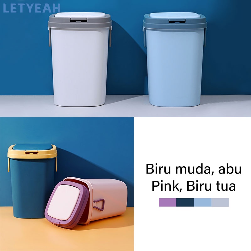 letyeah Tempat sampah kamar aesthetic minimalis dengan tutup / Tong sampah bahan tebal / Trash bin