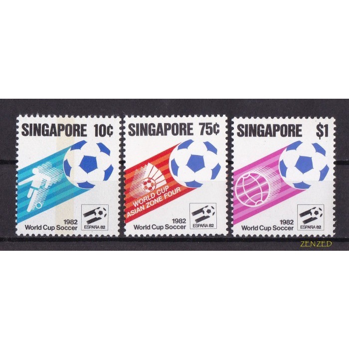 

0576 Perangko Singapura 1982 Football World Cup - Spain 3v Mnh