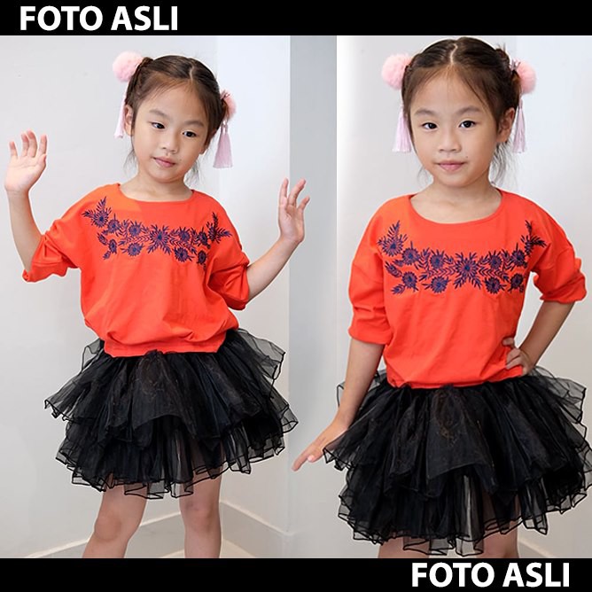 RESTOCK!! Setelan Anak Perempuan Pansy Batwing Tutu