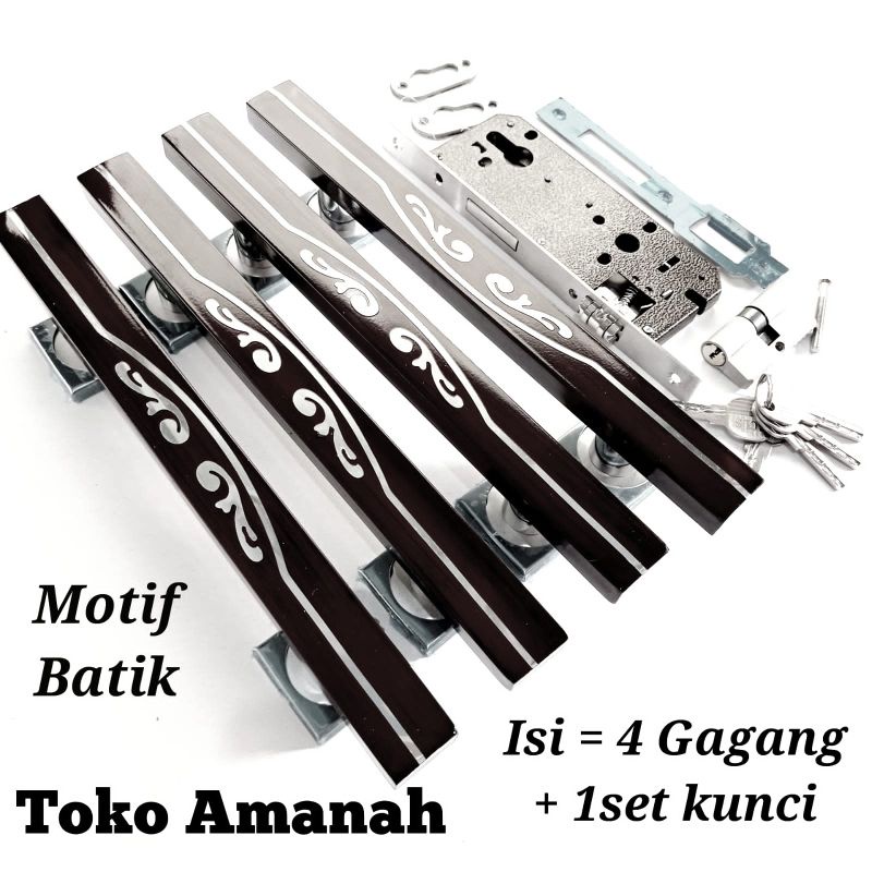 Fullset Kunci / Pegangan pintu rumah 45cm model batik - Handle gagang pintu rumah stainless