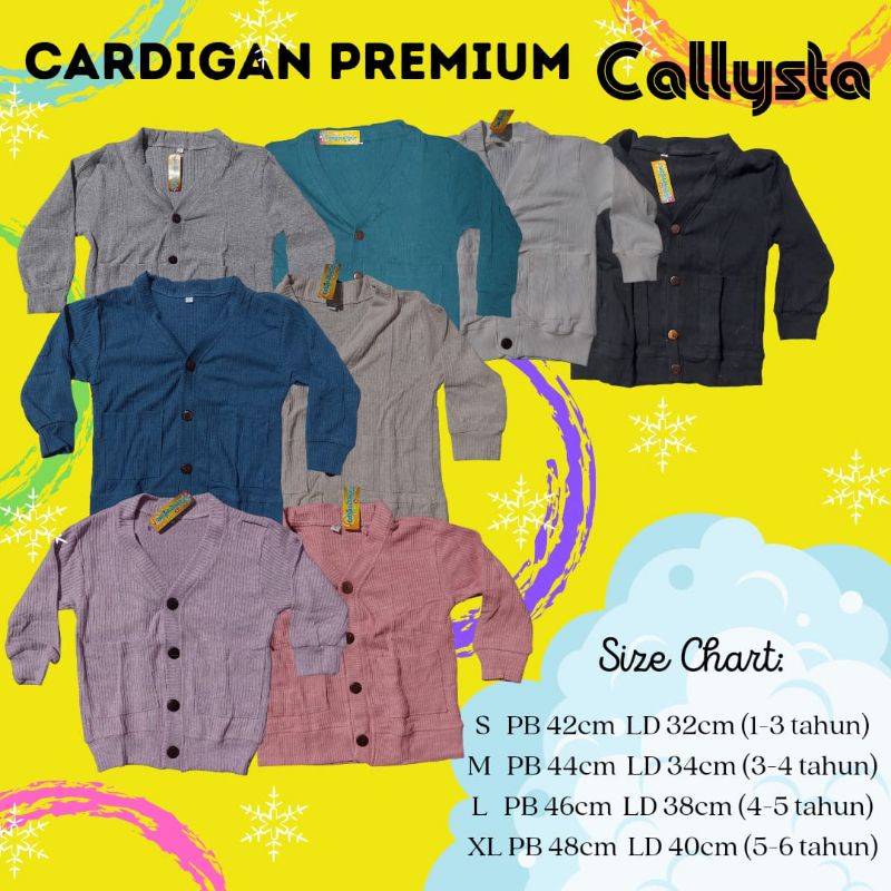 Cardigan Premium Callysta Ukuran S,M,L,XL