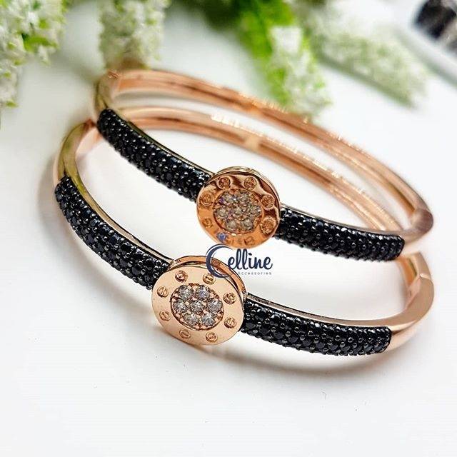 Gelang microdiamond black rosegold/gelang hitam rosegold/GELANG VR