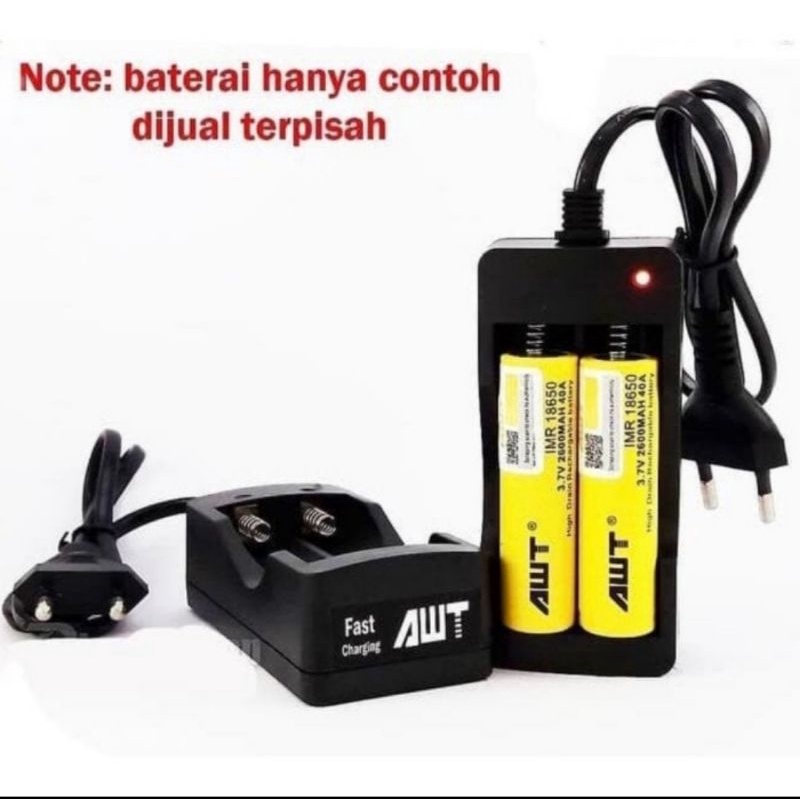 CHARGER BATERAI 2 Slot 18650 26650 bukan AWT baterei batre batrei charge cas