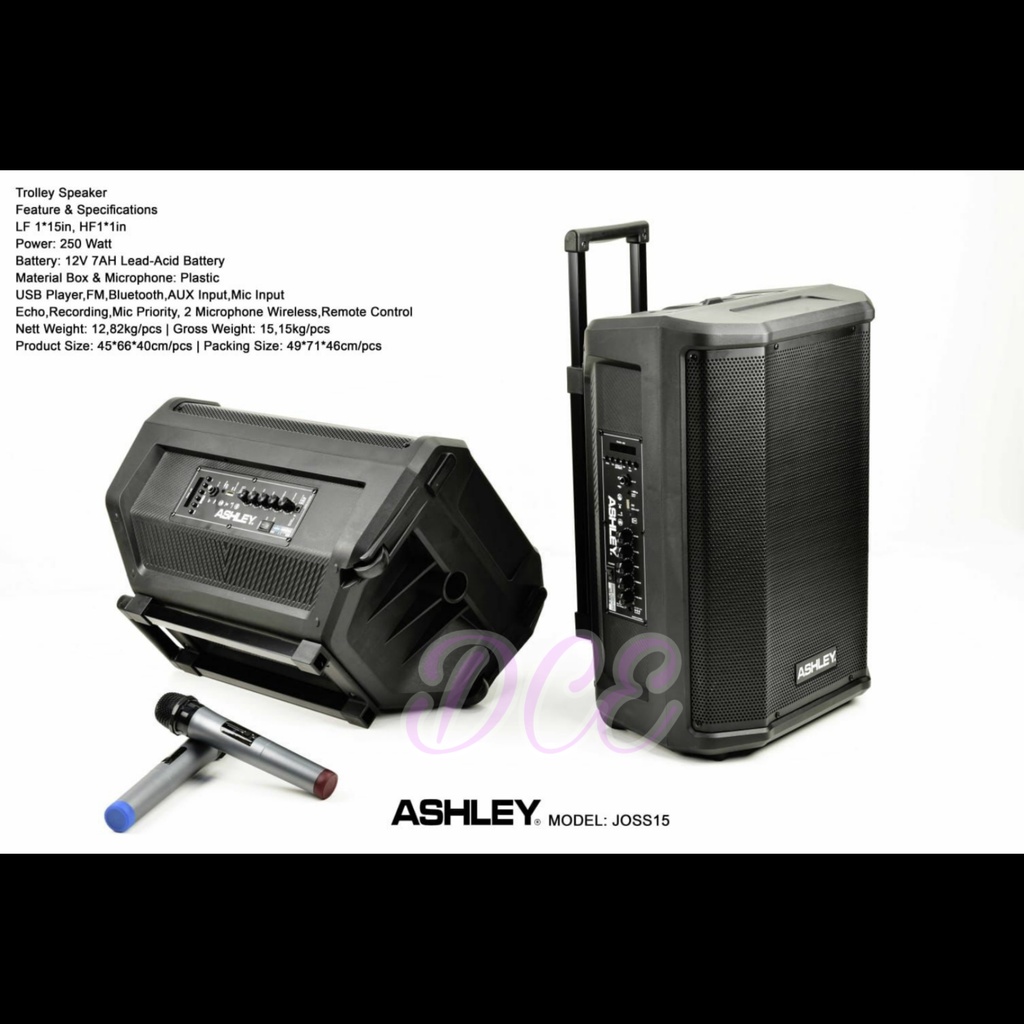 Speaker Portable ASHLEY JOSS 15 JOSS15 15inch Original