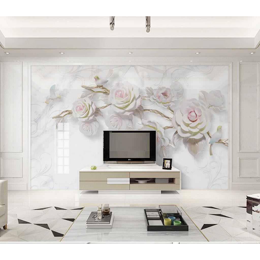 Wallpaper Motif Bunga Mawar Custom 3D -10182036