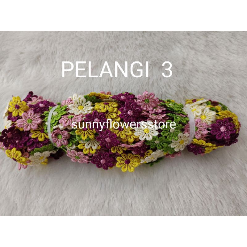 RENDA  MELATI PELANGI GIPER  LEBAR 2,5 CM ISI 15 YARD