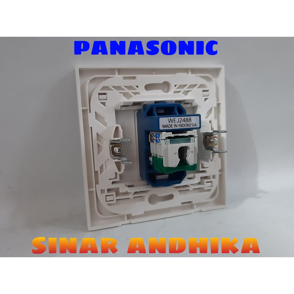 MODUL / JACK DATA CAT 5E + FRAME PUTIH STYLE E PANASONIC WESJ 78019W+WEJ 2488