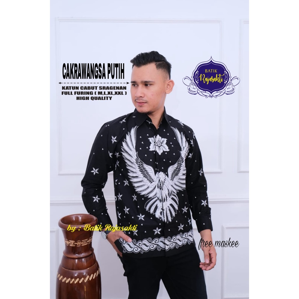 CAKRAWANGSA PUTIH RAJASAKTI KEMEJA BATIK SOLO PRIA LENGAN PANJANG LAPIS FURING ATASAN BATIK PREMIUM MODERN RAIBOW NAJMUDDIN BAHRAN JIWAMUDA PEN RAMAKRISHNA PEN TRIPANGGA CAKRAW HANANGKARA AUSHAFV SOLTAN RAMAWIJAYA MERAH WAYANG CUNGKRING BABALA ANAN