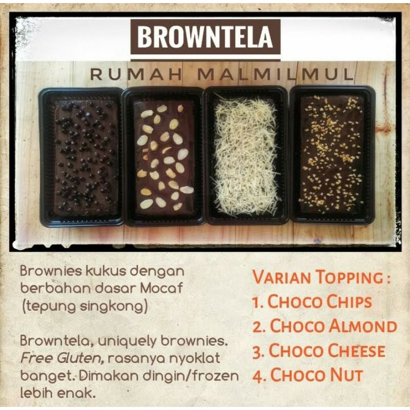 

Browntela - Brownies Ketela FREE GLUTEN - Made by order