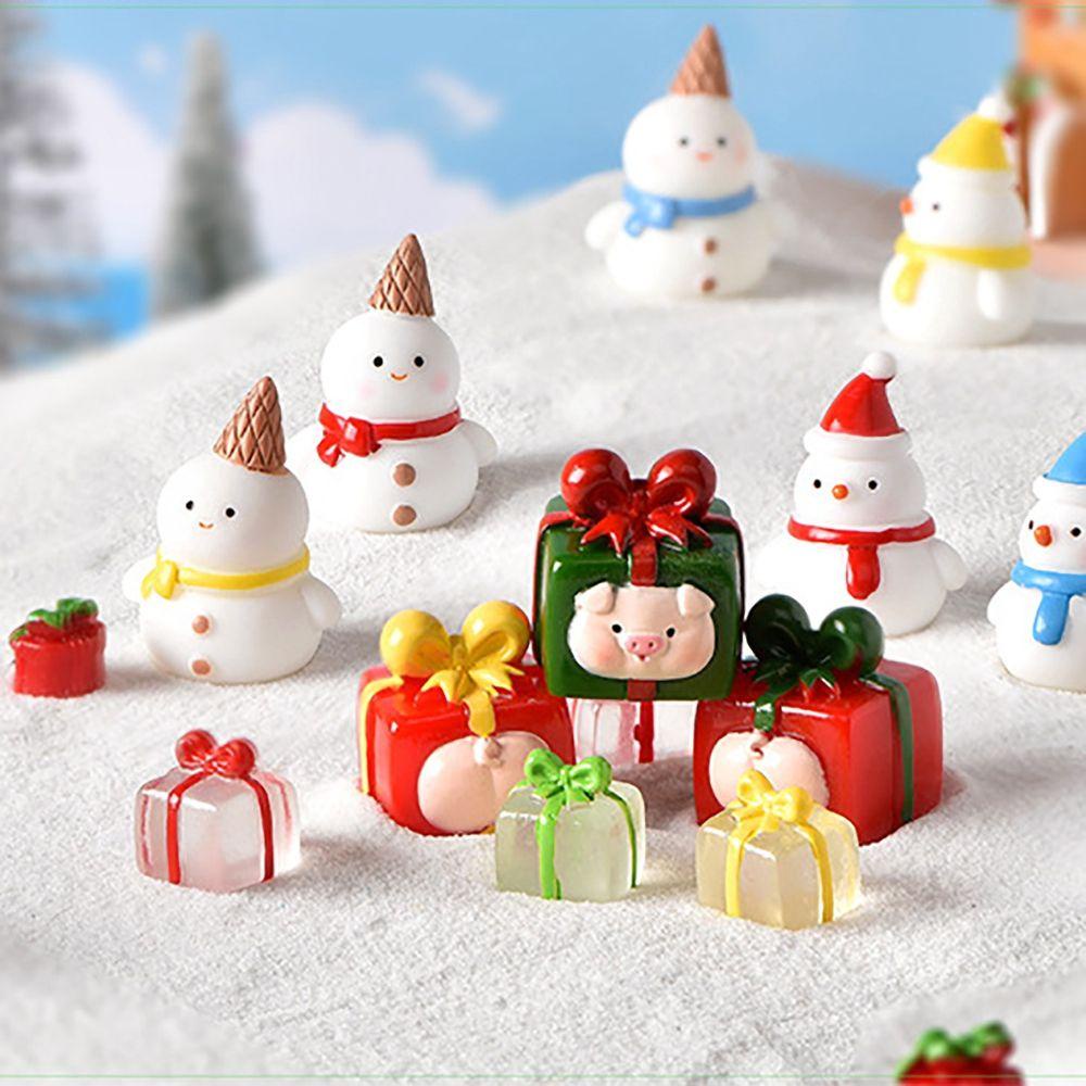 【 ELEGANT 】 Ornamen Natal Lucu Untuk Hadiah Pemandangan Taman Peri Dekorasi Rumah Ornamen Bonsai Snowman Christmas Decoration