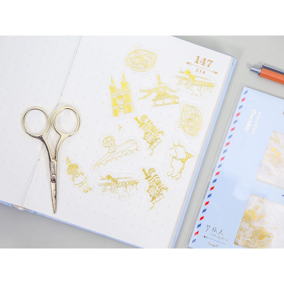 

Sticker Unik / Dream of Journey Golden Deco Stickers / Sticker Lucu