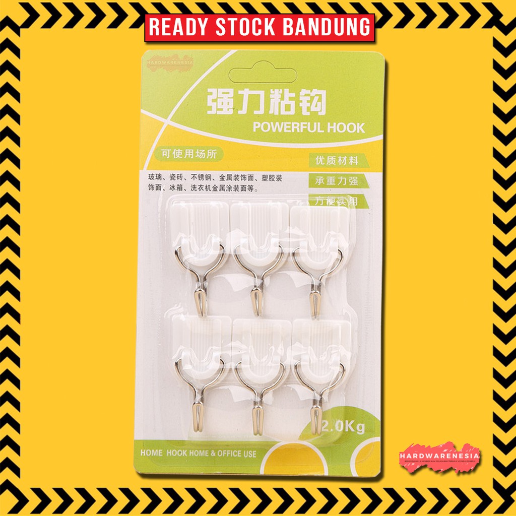 GANTUNGAN Hook Multifungsi - Gantungan Baju Organizer - Gantungan Baju Tempel 6pcs Kuat