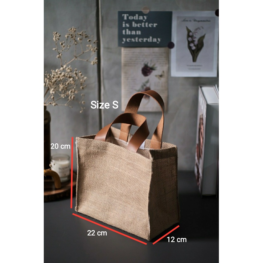 (READYSTOCK) TOTEBAG GONI / TAS GONI / JUTE BAG SIZE S (22x12x20 cm)