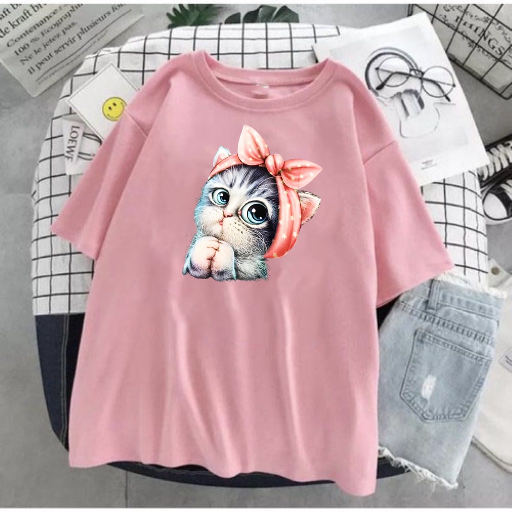 Kaos Wanita Oversize KUCING PITA Jumbo SIze XXL LD 120