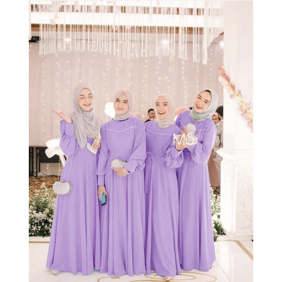 Baju Gamis Lebaran Wanita Muslim Trend Kekinian Modern Terbaru 2022 Maxy Dress Long Dres Jumbo Murah