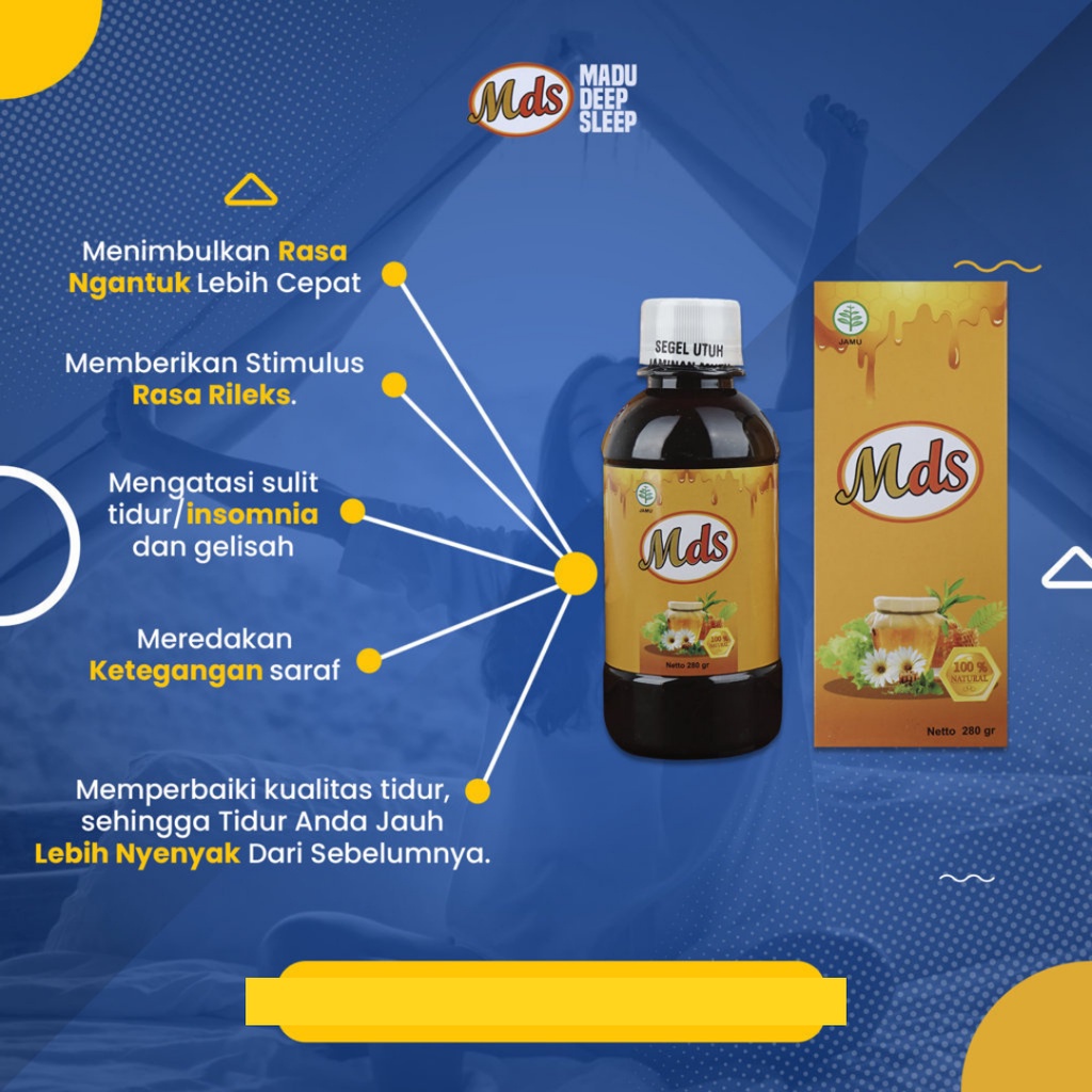 MADU DEEP SLEEP (MDS) - Madu Herbal Insomnia Original Solusi Atasi Susah Tidur Membantu Gangguan Kesulitan Tidur Obat Tidur Lelap Nyenyak Berkualitas Meningkatkan Daya Tahan Tubuh Antibodi Mencegah Stress Memperbaiki Kualitas Tidur Asli 280 gram