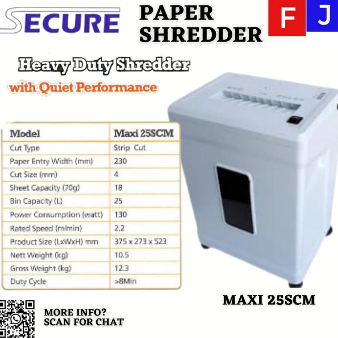 

Secure Maxi 25 SCM Penghancur Kertas Paper Shredder - GARANSI RESMI